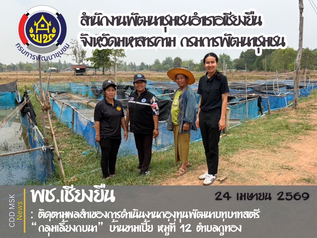 🎯🎯พช.เชียงยืน จังหวัดมหาสารคาม🎀🎀ลงพื้นที่บ้านขามเปี้ย! ติดตามความสำเร็จ “กลุ่มเลี้ยงกบนา” พลิกเงินกองทุนพัฒนาบทบาทสตรี สู่รายได้เสริมที่ยั่งยืนของชุมชน